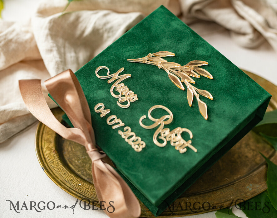 RING BEARER BOXES & PILLOWS Velvet ring box for wedding ceremony green Golden velvet Wedding Ring Box for ceremony, Ring Box for Wedding Ceremony 3 rings velvet, Boho Glam Wedding Ring Boxes his hers, Luxury Velvet Ring box double Custom Colors