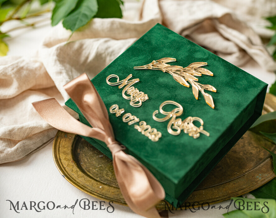 RING BEARER BOXES & PILLOWS Velvet ring box for wedding ceremony green Golden velvet Wedding Ring Box for ceremony, Ring Box for Wedding Ceremony 3 rings velvet, Boho Glam Wedding Ring Boxes his hers, Luxury Velvet Ring box double Custom Colors