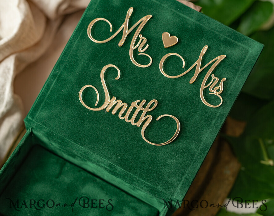 RING BEARER BOXES & PILLOWS Velvet ring box for wedding ceremony green Golden velvet Wedding Ring Box for ceremony, Ring Box for Wedding Ceremony 3 rings velvet, Boho Glam Wedding Ring Boxes his hers, Luxury Velvet Ring box double Custom Colors