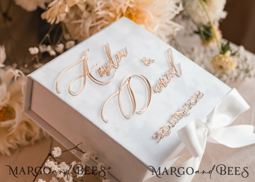 RING BEARER BOXES & PILLOWS Velvet ring box for wedding ceremony Pure White Ring Box for Wedding Ceremony 3 rings, White Golden velvet Wedding Ring Box for ceremony, Glamour Wedding Ring Boxes his hers, Luxury Velvet Ring box double Custom Colors