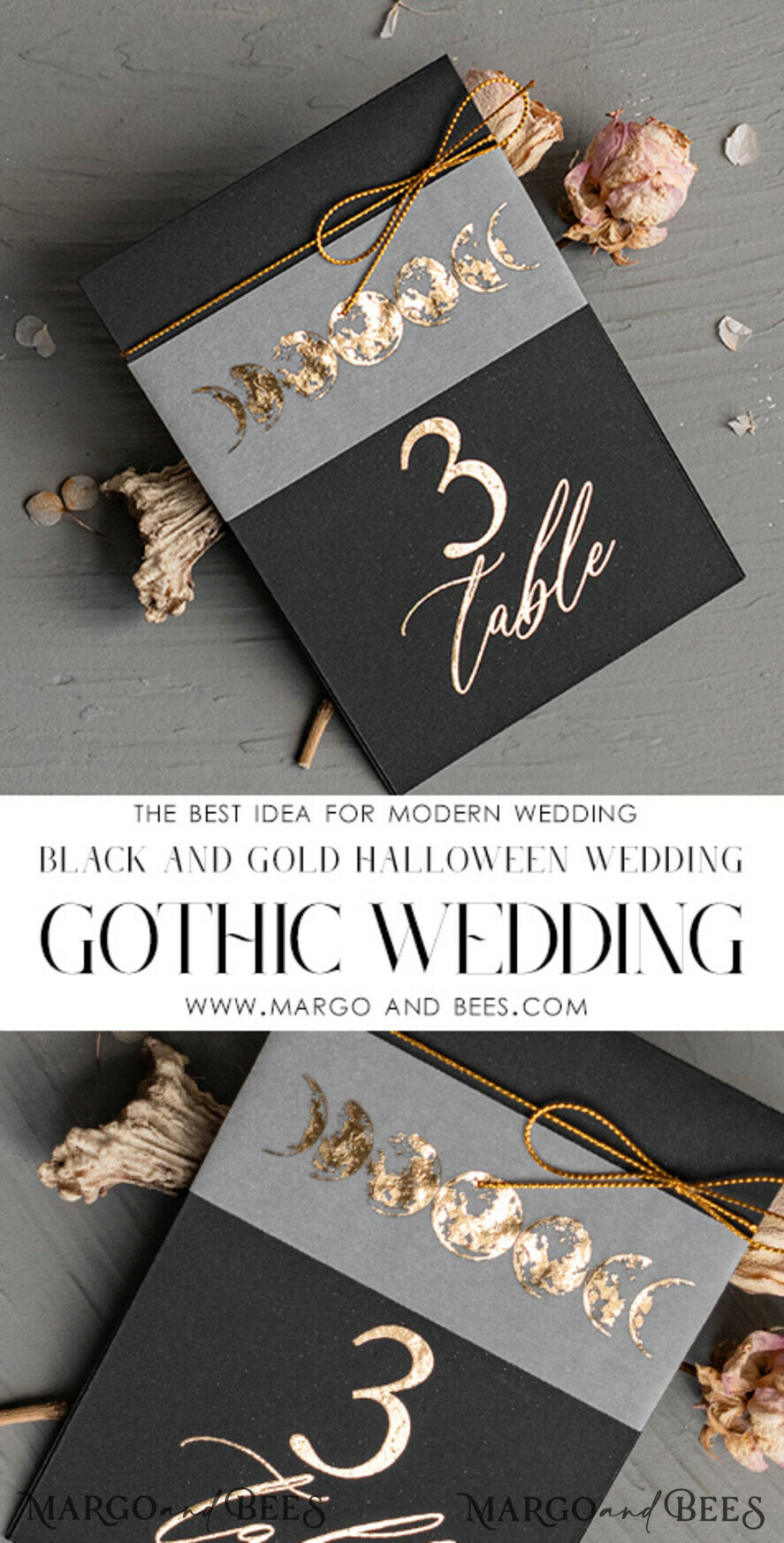 TABLE DECOR SIGNS glitter Halloween Wedding Table Cards, Black Wedding Table Numbers, Spooky Halloween Table Stand, Gothic Wedding Table Number, Skeleton Wedding Set black and gold