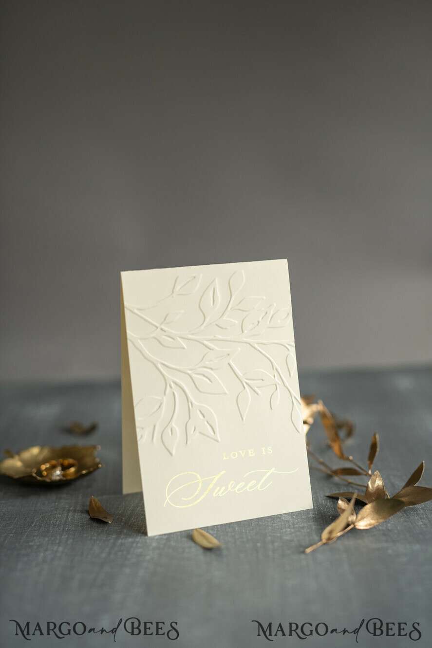 TABLE DECOR SIGNS glitter Gold Foil and Floral Embossed Wedding Table Numbers, Letterpress Table Cards, Elegant Floral Table Decor, Glamour Embossed Wedding Stationery, Editable wording
