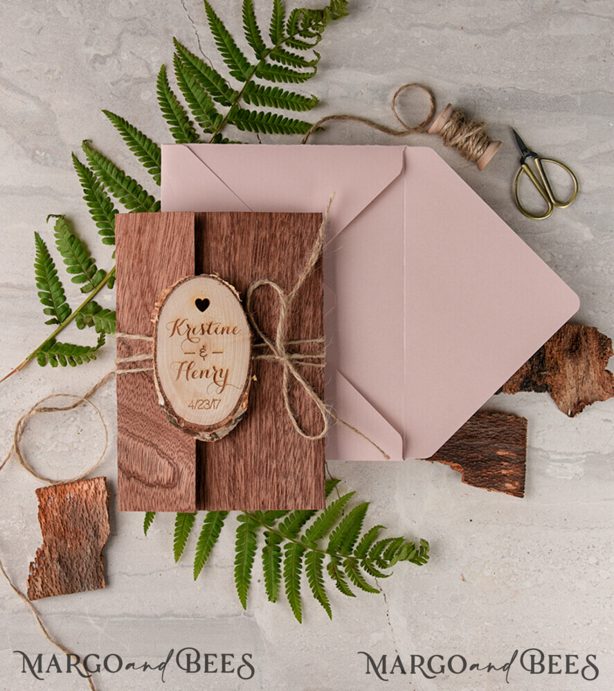 Handmade wedding invitation, personalized magnet stationery
