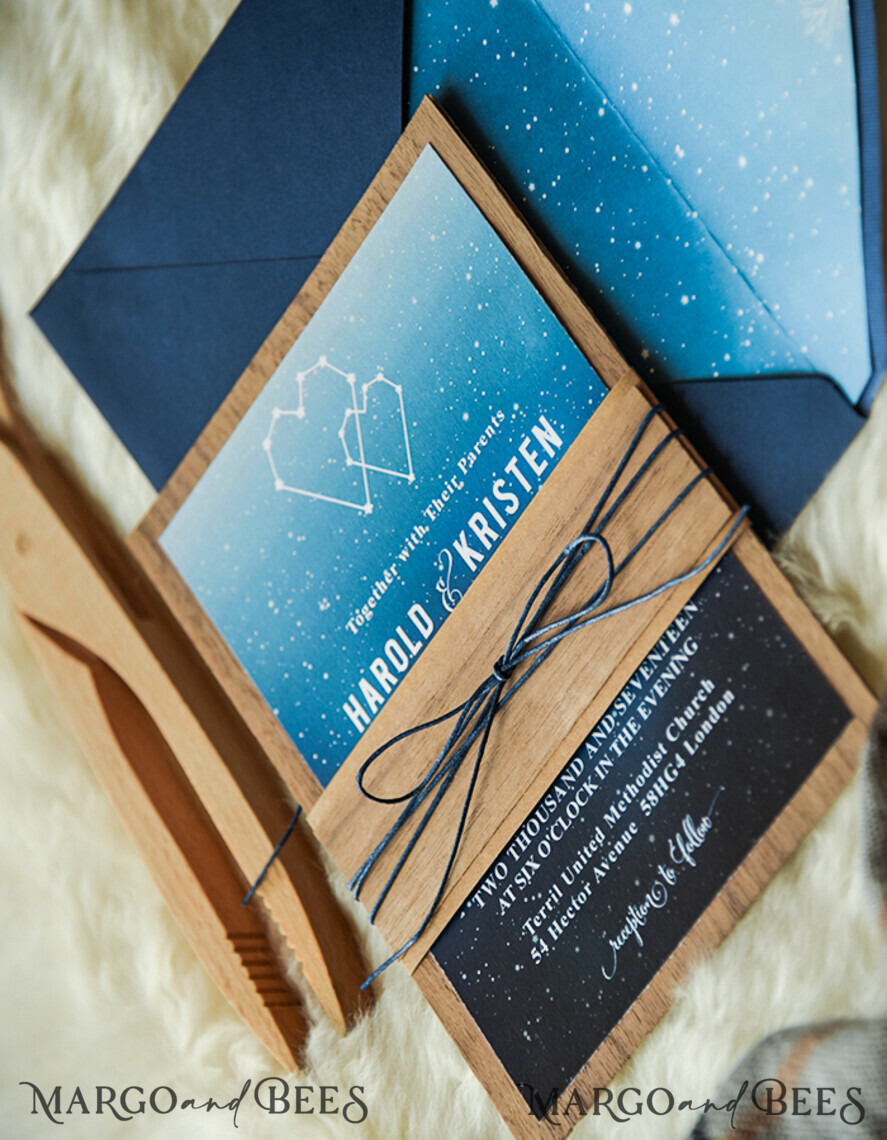 Wedding invitations online, wood magnet invites