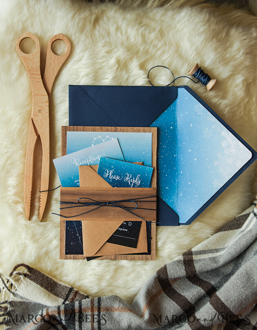 Wedding invitations online, wood magnet invites