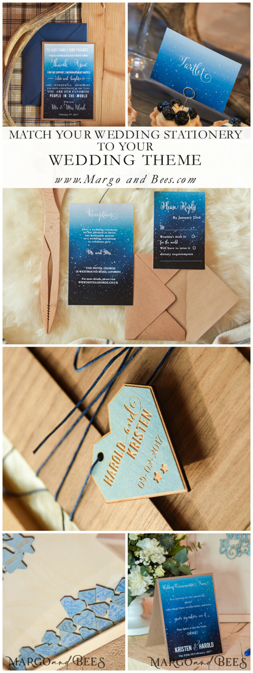 Wedding invitations online, wood magnet invites