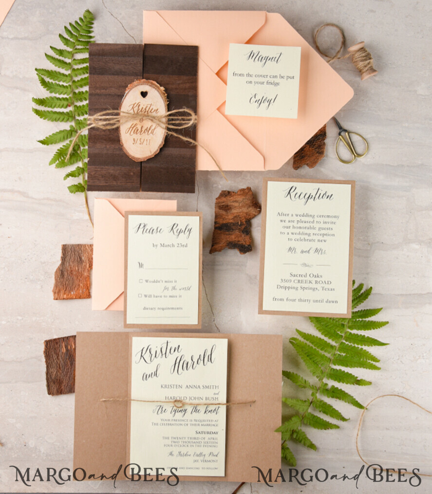 Wedding invitations handmade, fridge magnet invites