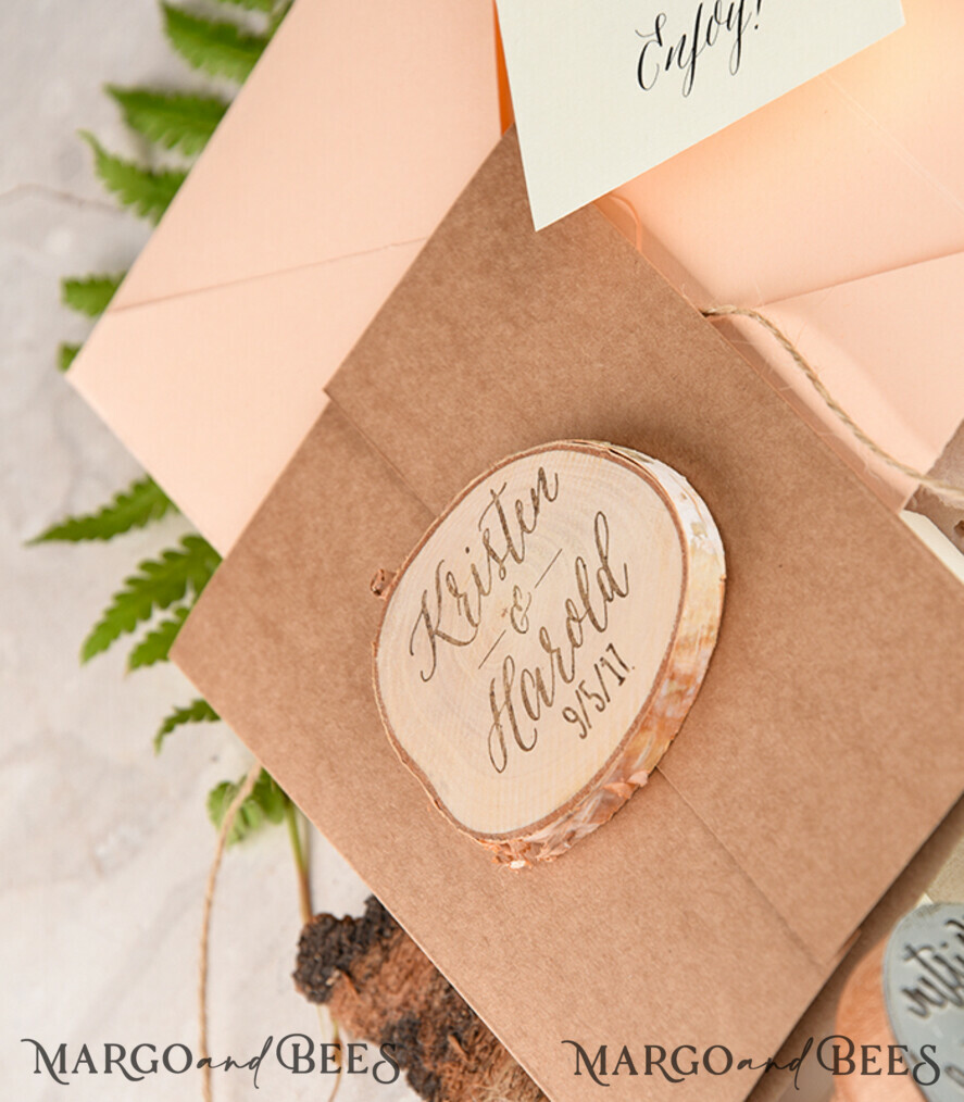 Beautiful wedding invitations, fridge magnet invites