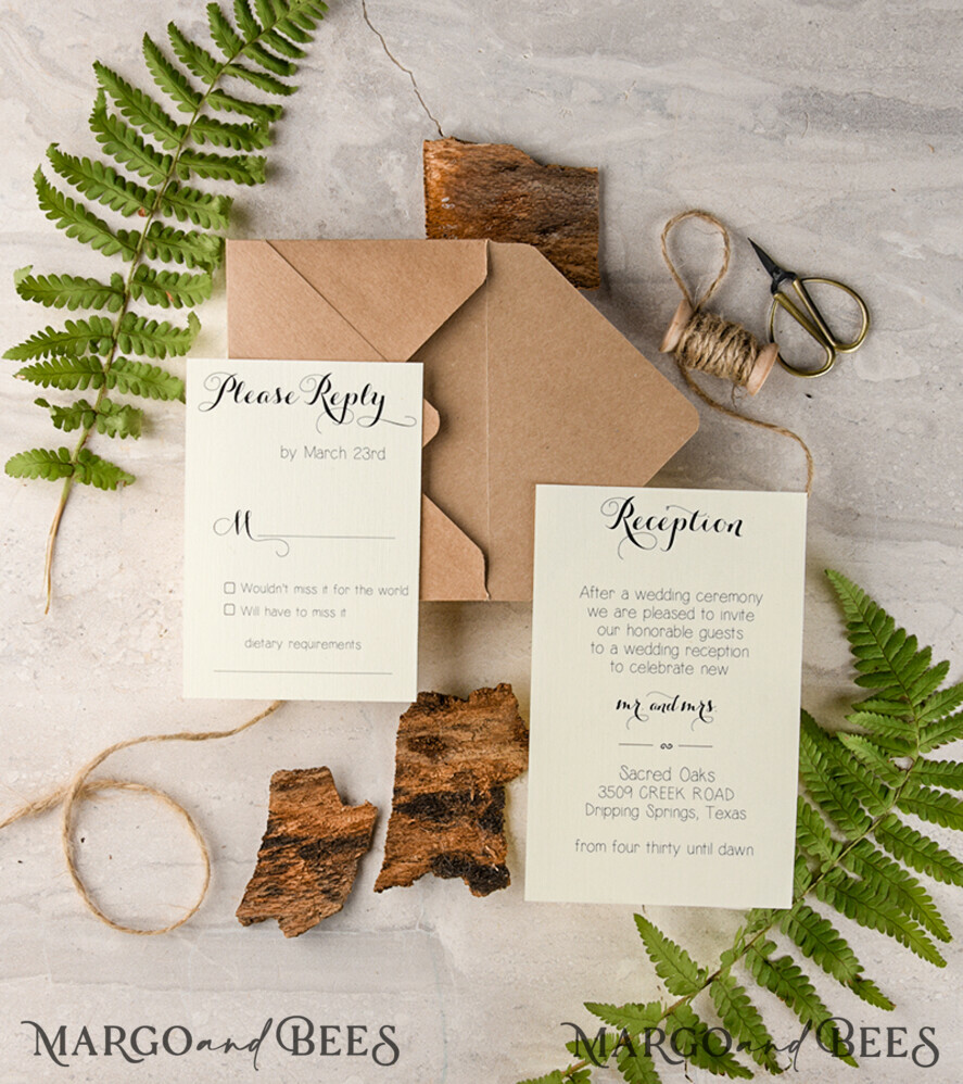 Custom wedding invitation, wooden magnet invites