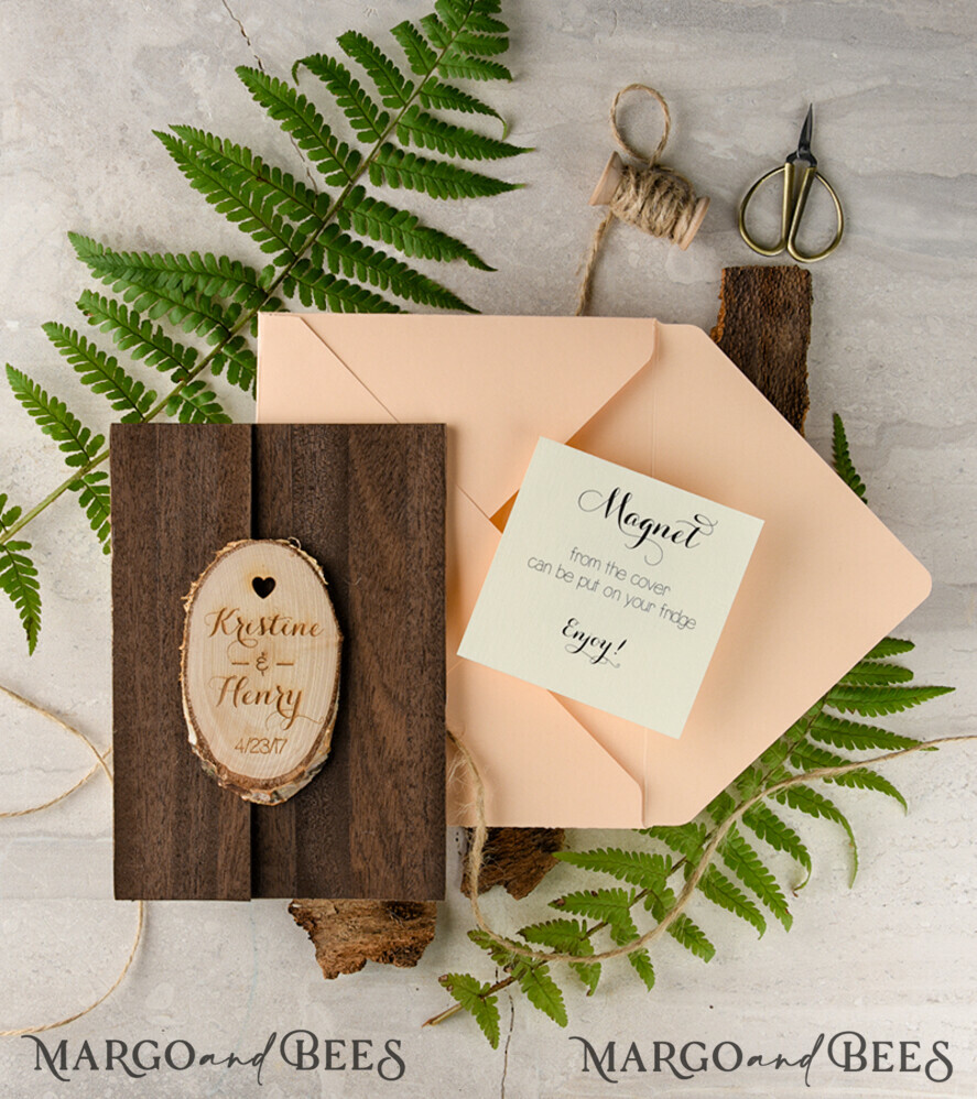 Custom wedding invitation, fridge magnet invites