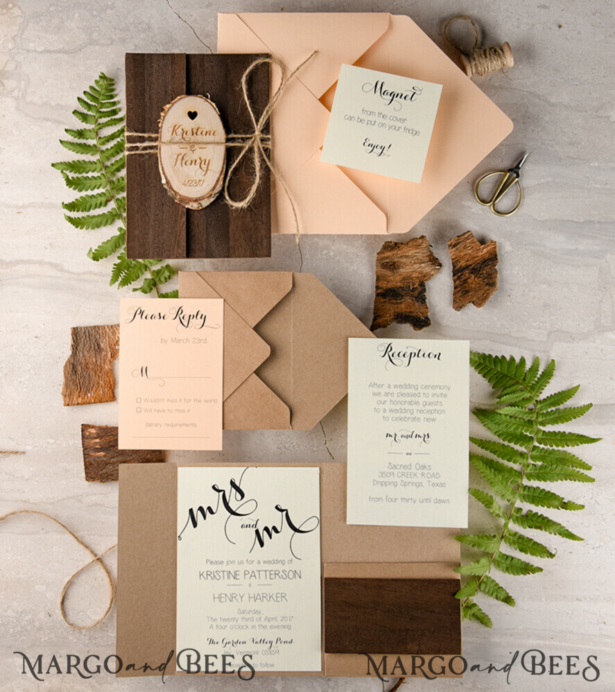 Custom wedding invitation, fridge magnet invites
