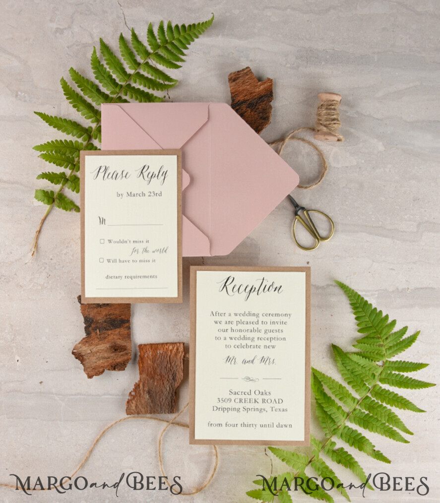 Wedding invitations suite, custom magnet stationery