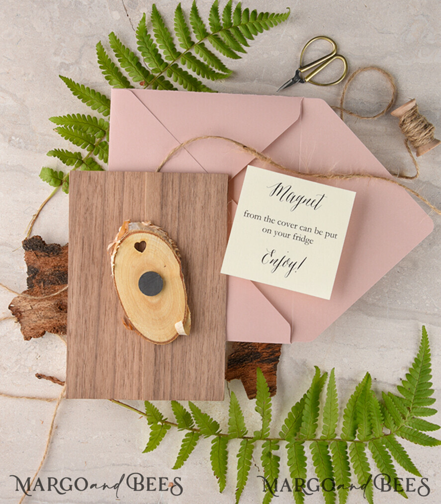 Wedding invitations suite, custom magnet stationery