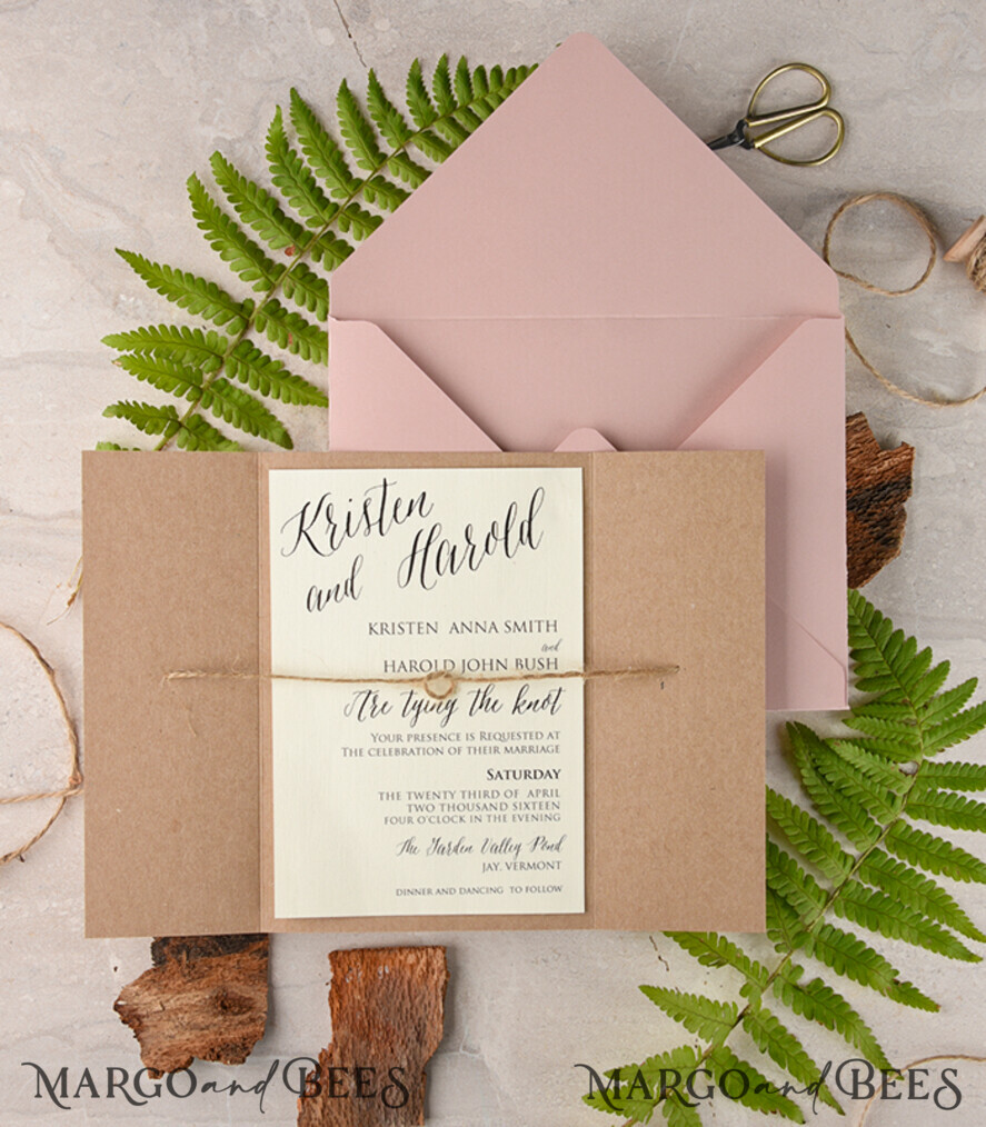 Wedding invitations suite, custom magnet stationery