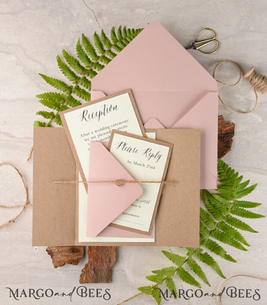 Wedding invitations suite, custom magnet stationery