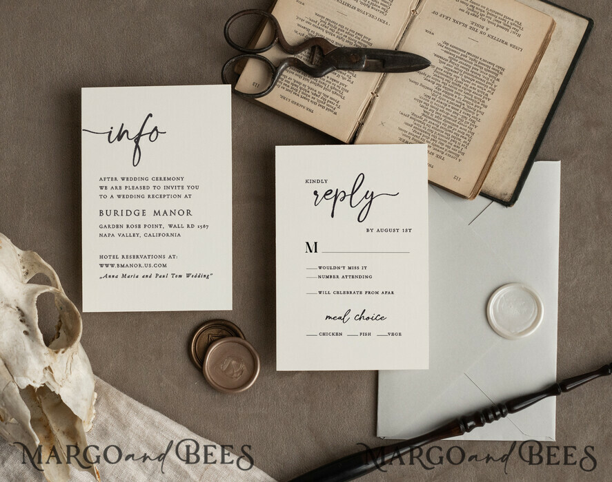 WEDDING INVITATIONS Modern Invites Floral Cards Halloween Wedding Invitations Suite, Black Invitations, Tarot Cards Invites, Gothic Wedding Invitation Cards, The Lovers Skeleton Wedding Set black