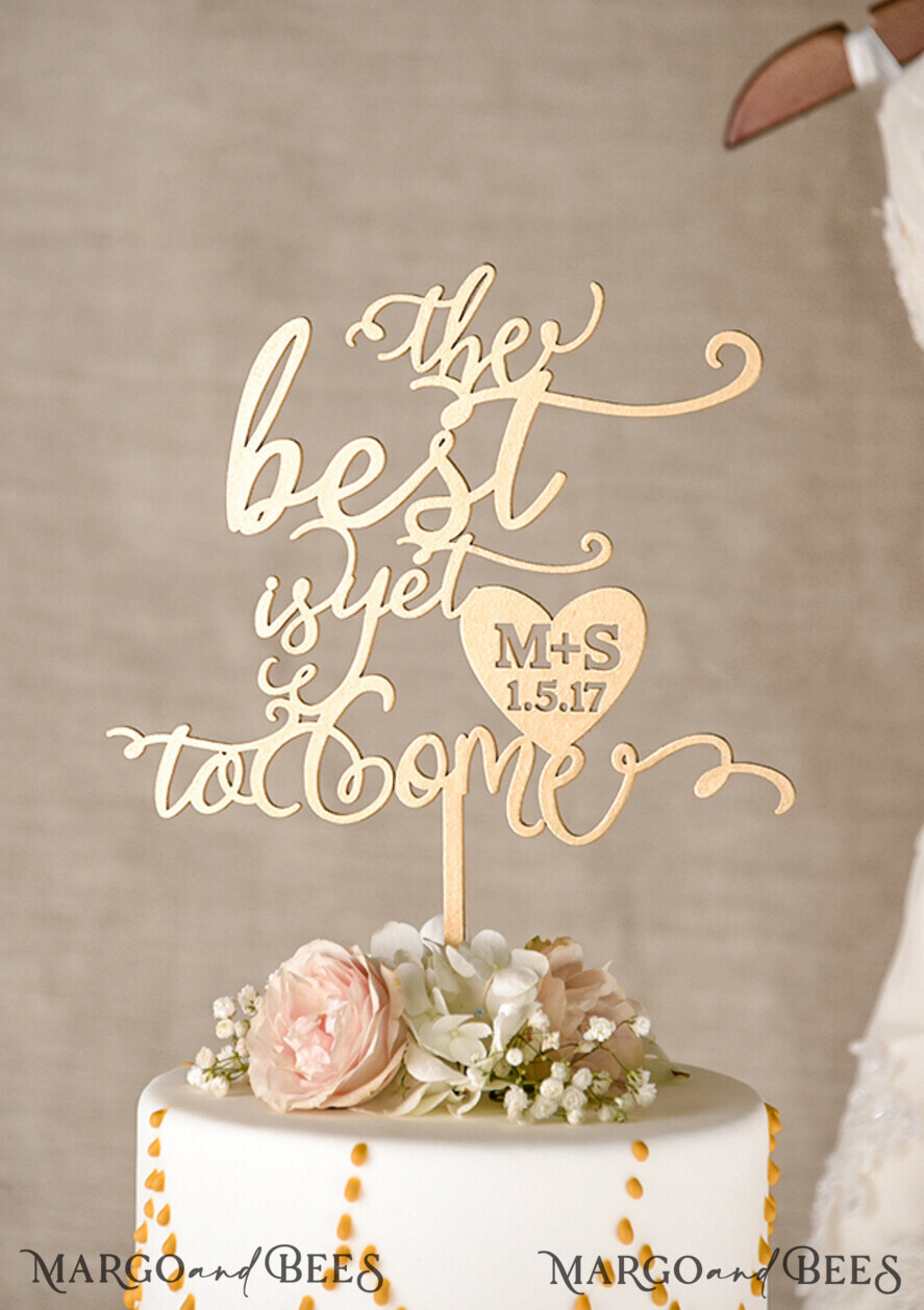 CAKE TOPPER gold cake topper, elegant cake topper