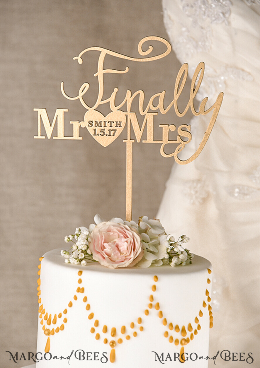CAKE TOPPER gold topper, elegant cake topper