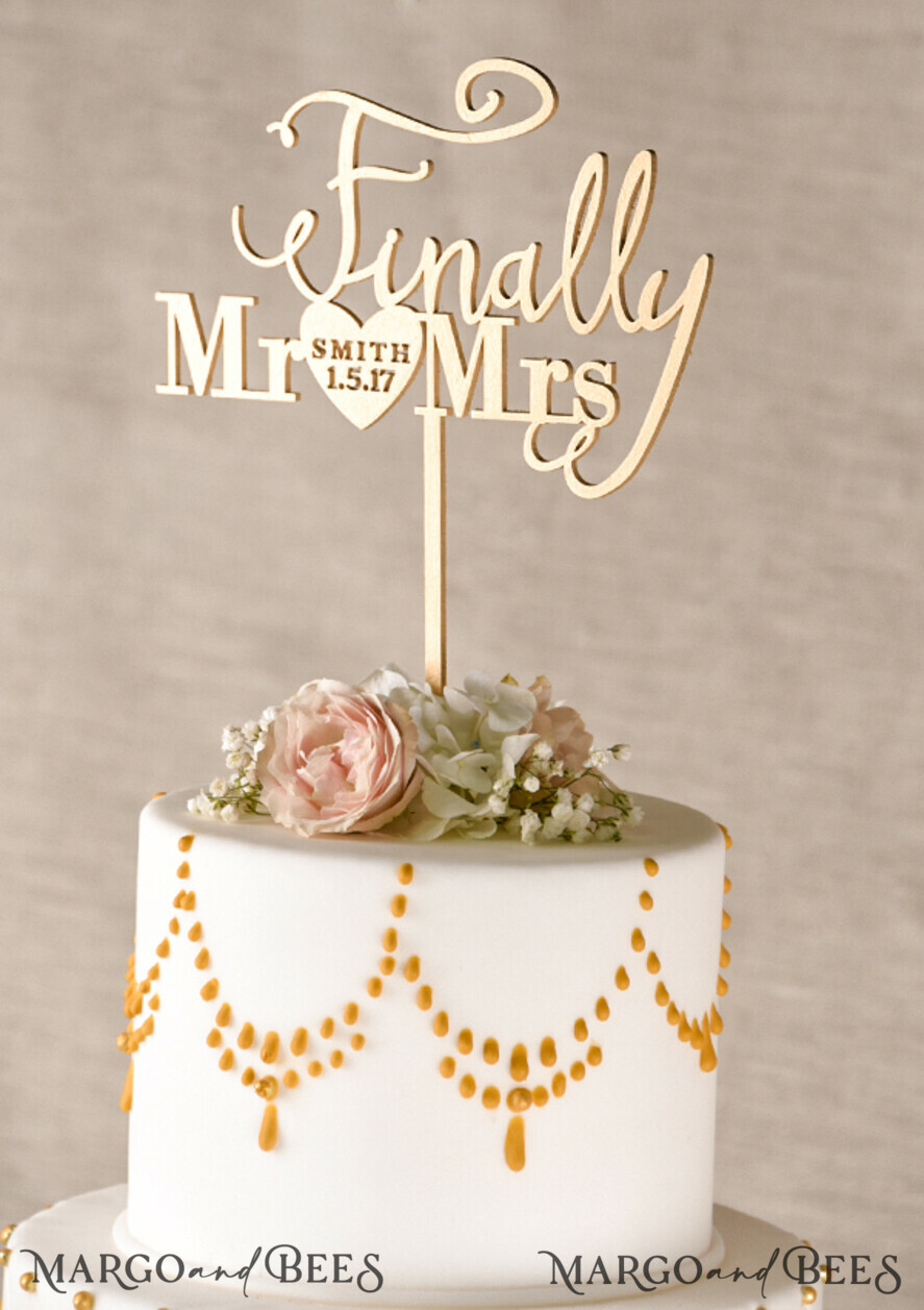 CAKE TOPPER gold topper, elegant cake topper