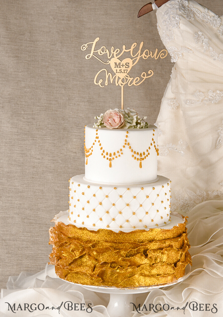 CAKE TOPPER gold topper, elegant cake topper
