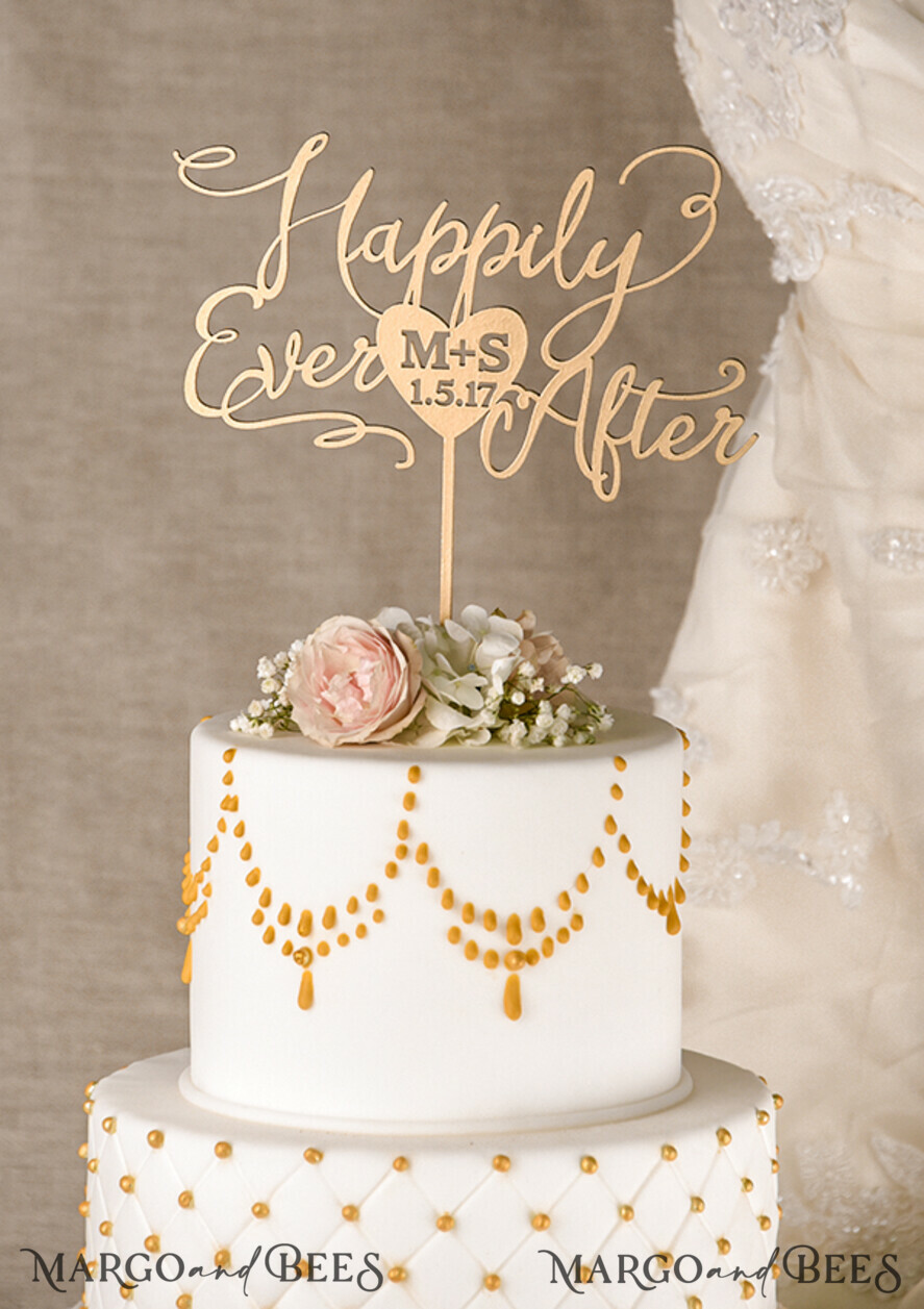 CAKE TOPPER gold cake topper, elegant cake topper