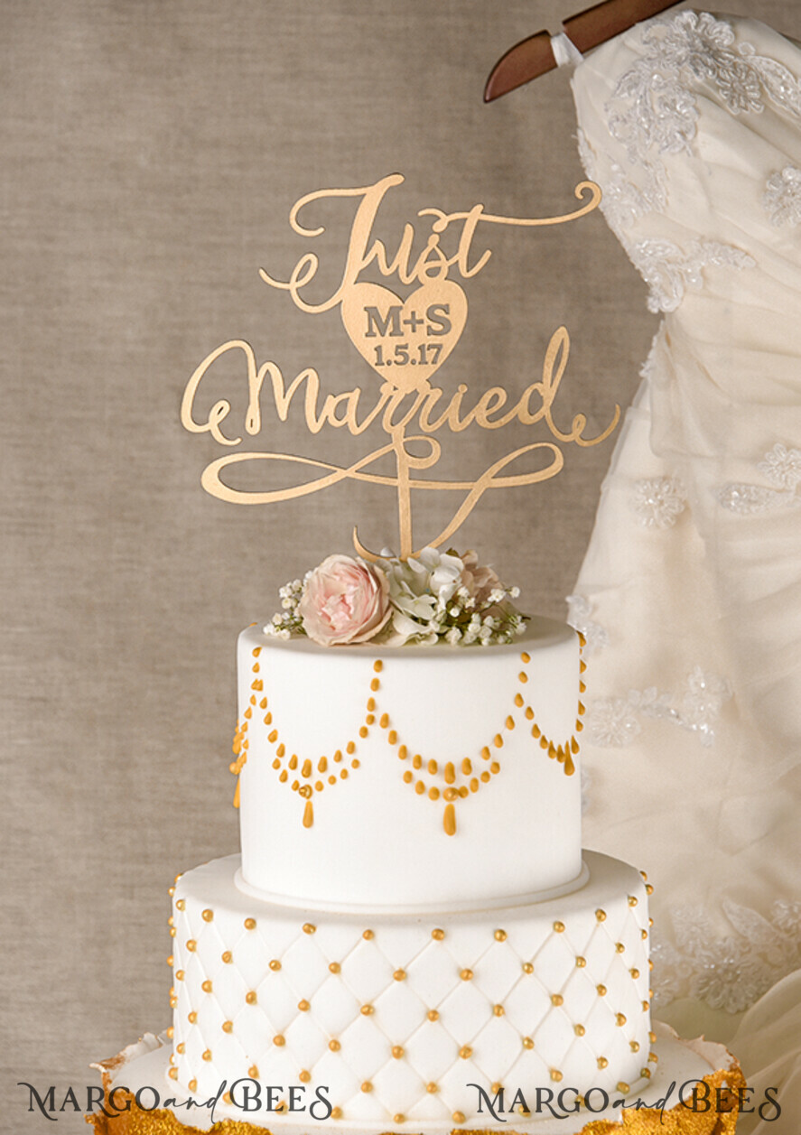 CAKE TOPPER gold topper, elegant cake topper