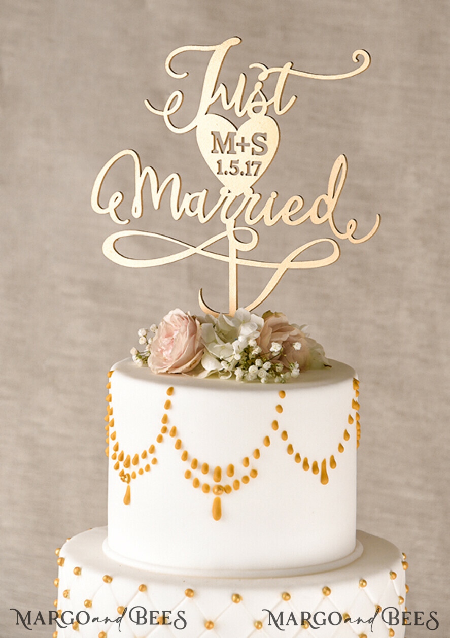 CAKE TOPPER gold topper, elegant cake topper