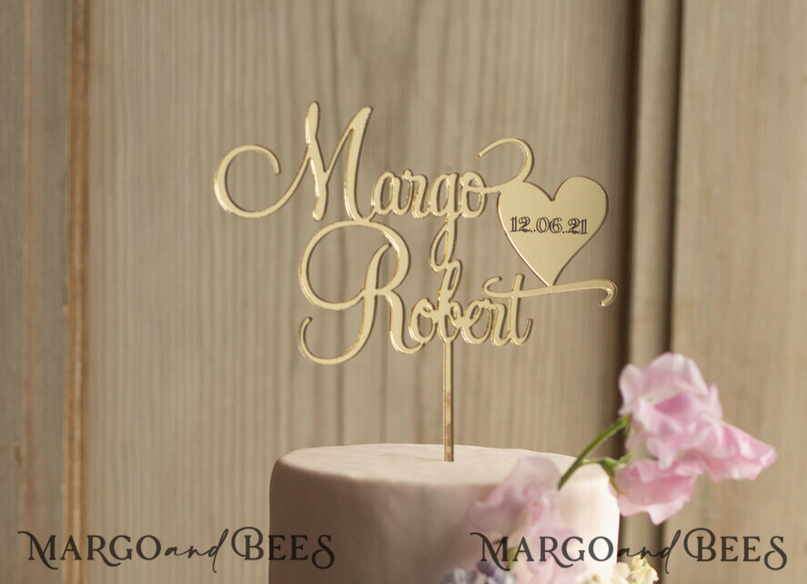 CAKE TOPPER gold topper, elegant cake topper