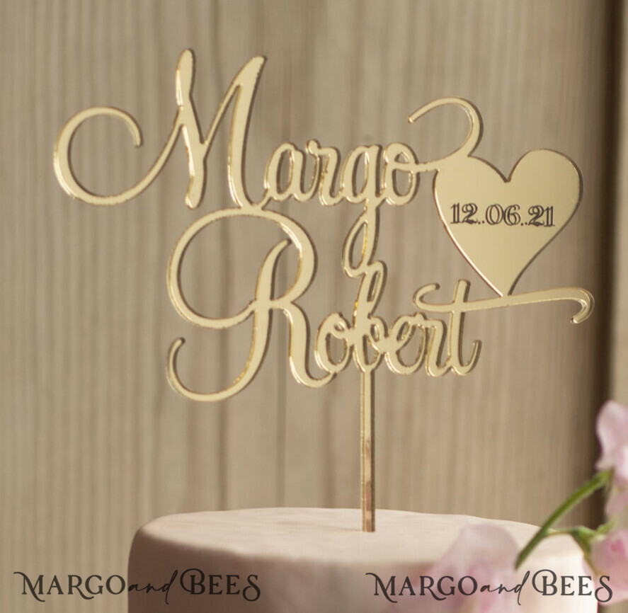 CAKE TOPPER gold topper, elegant cake topper
