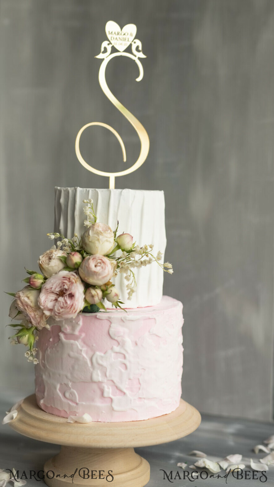 CAKE TOPPER gold wedding cake topper, gold cake topper