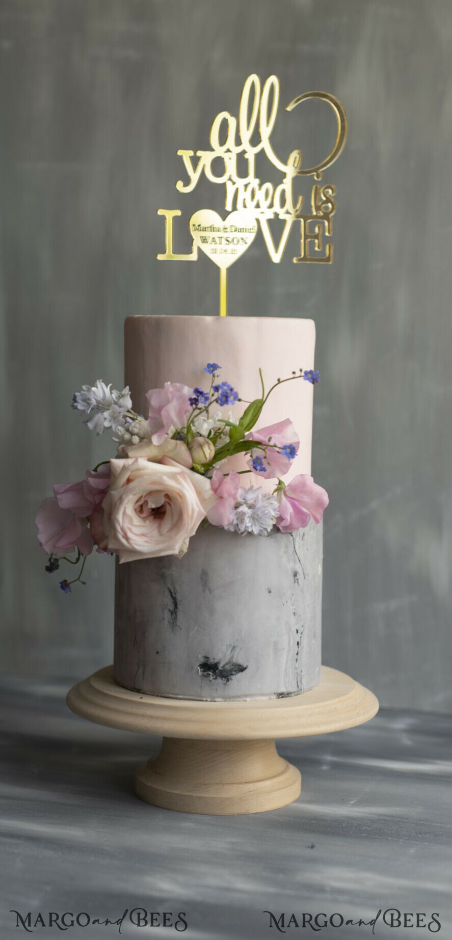 CAKE TOPPER gold cake topper, elegant cake topper