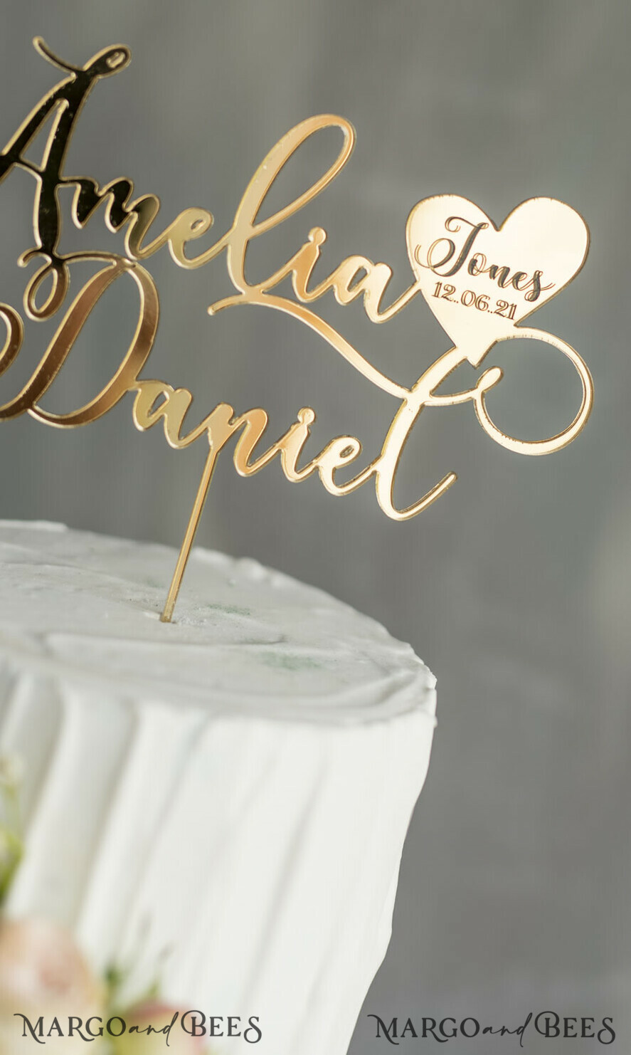 CAKE TOPPER gold topper, golden cake topper