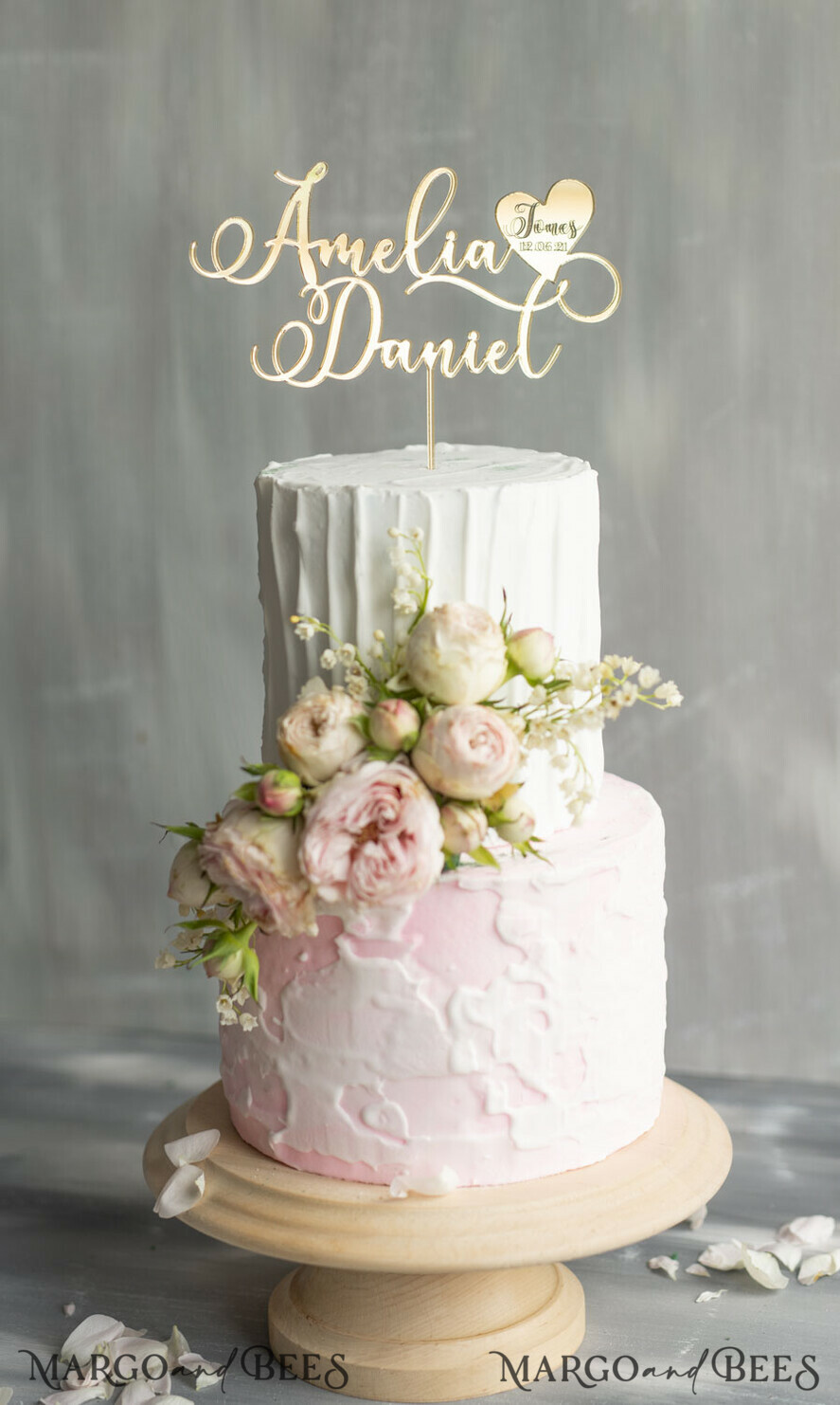 CAKE TOPPER gold topper, golden cake topper