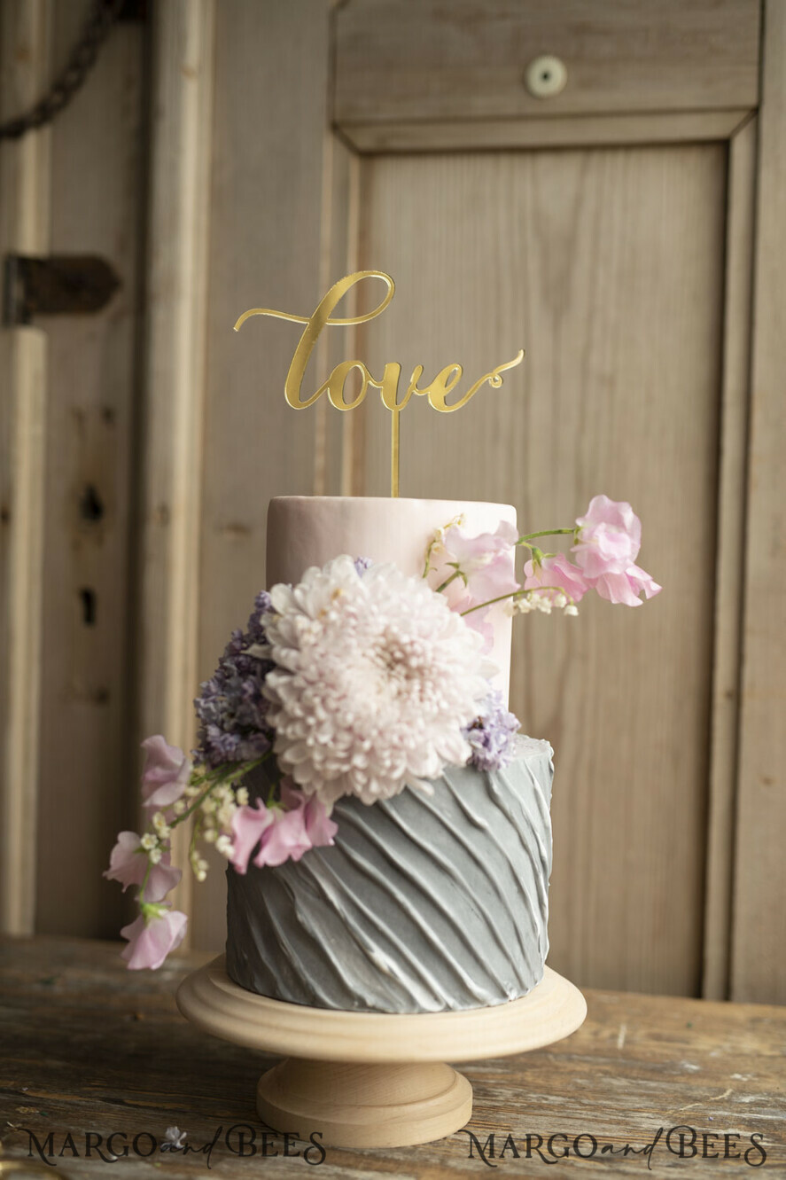 CAKE TOPPER gold cake topper, elegant cake topper