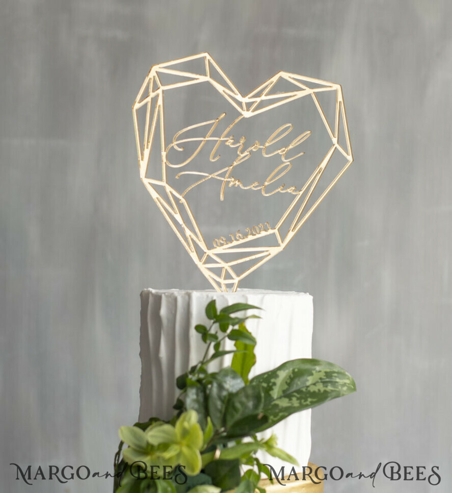 CAKE TOPPER gold cake topper, golden cake topper