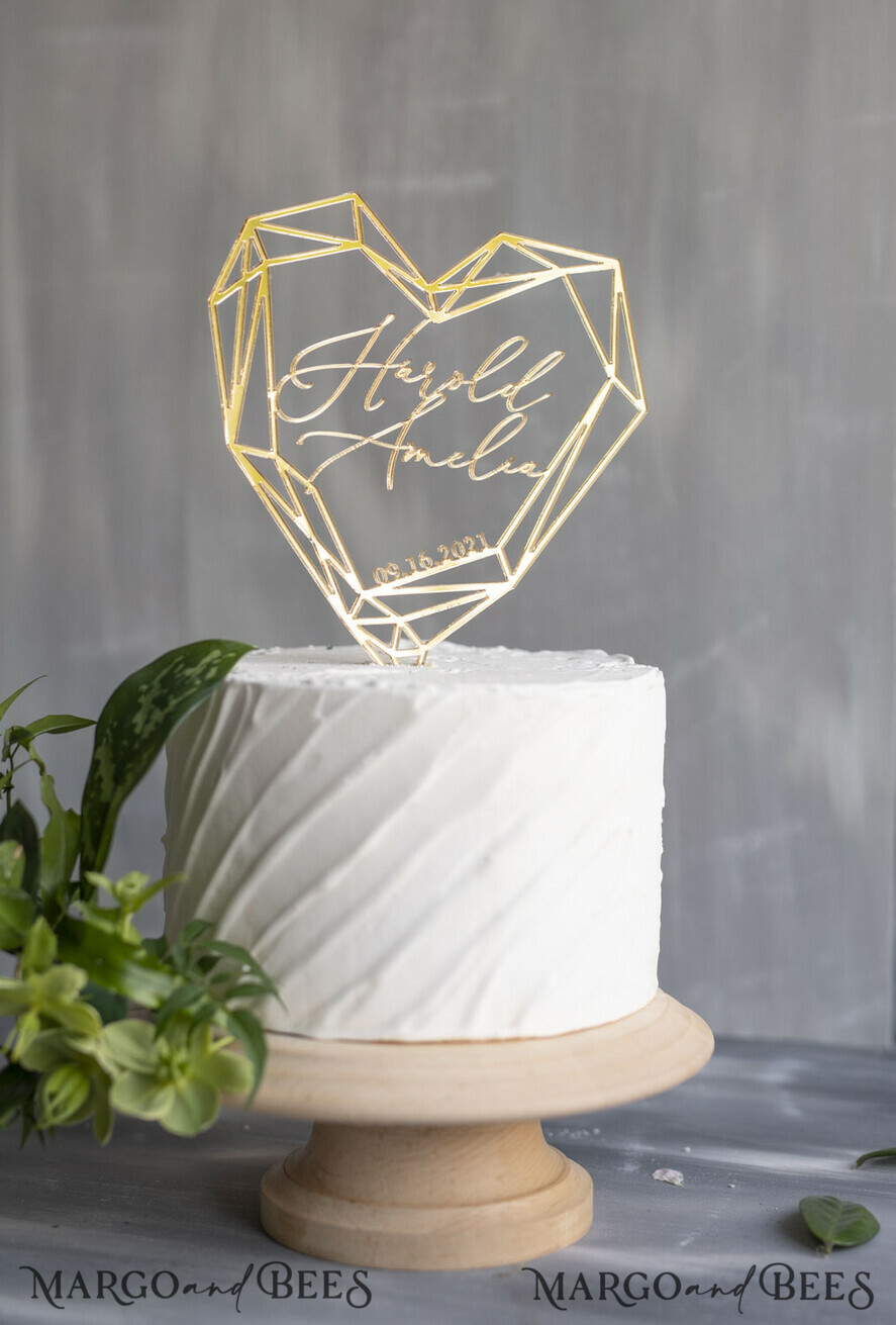 CAKE TOPPER gold cake topper, golden cake topper