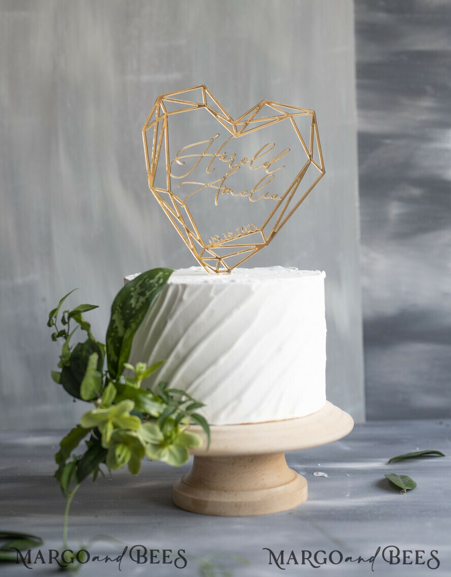 CAKE TOPPER gold cake topper, golden cake topper