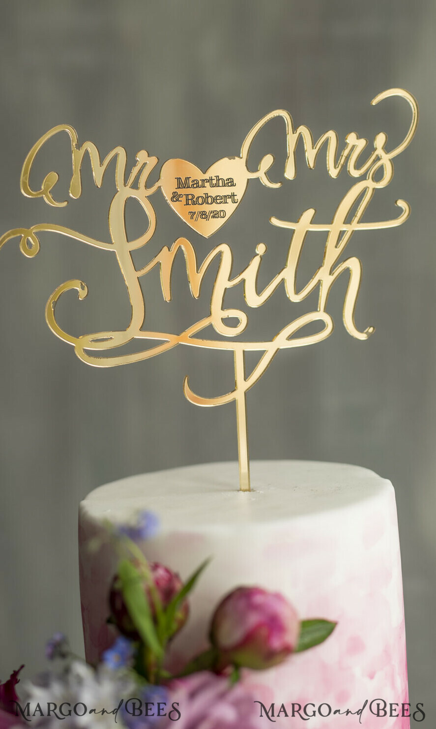 CAKE TOPPER gold wedding cake topper, gold cake topper