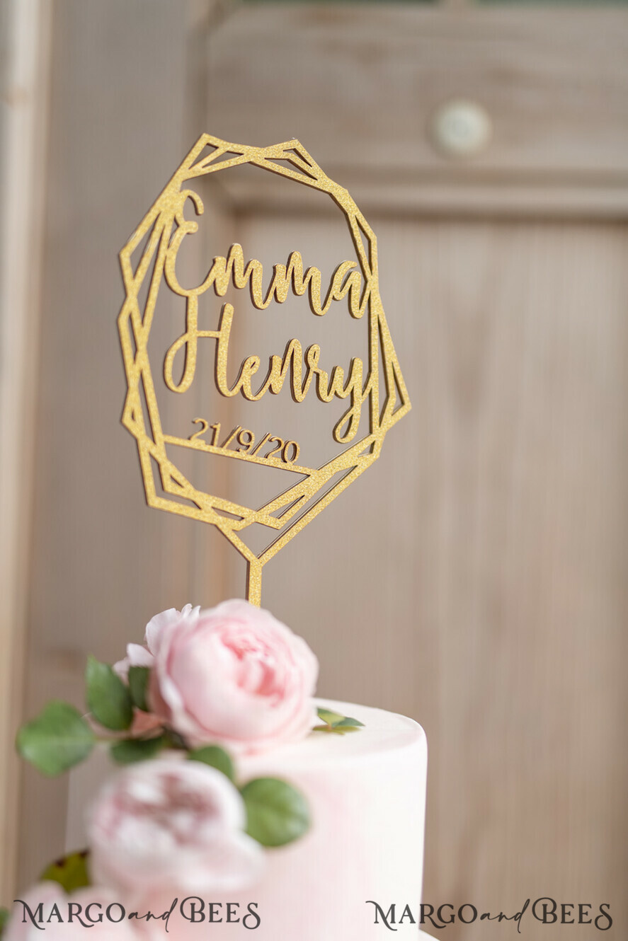 CAKE TOPPER gold topper, gold cake topper