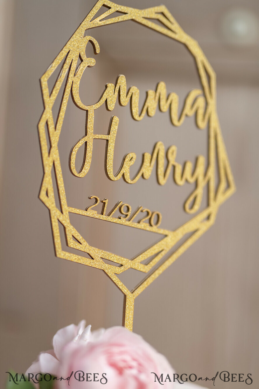 CAKE TOPPER gold topper, gold cake topper