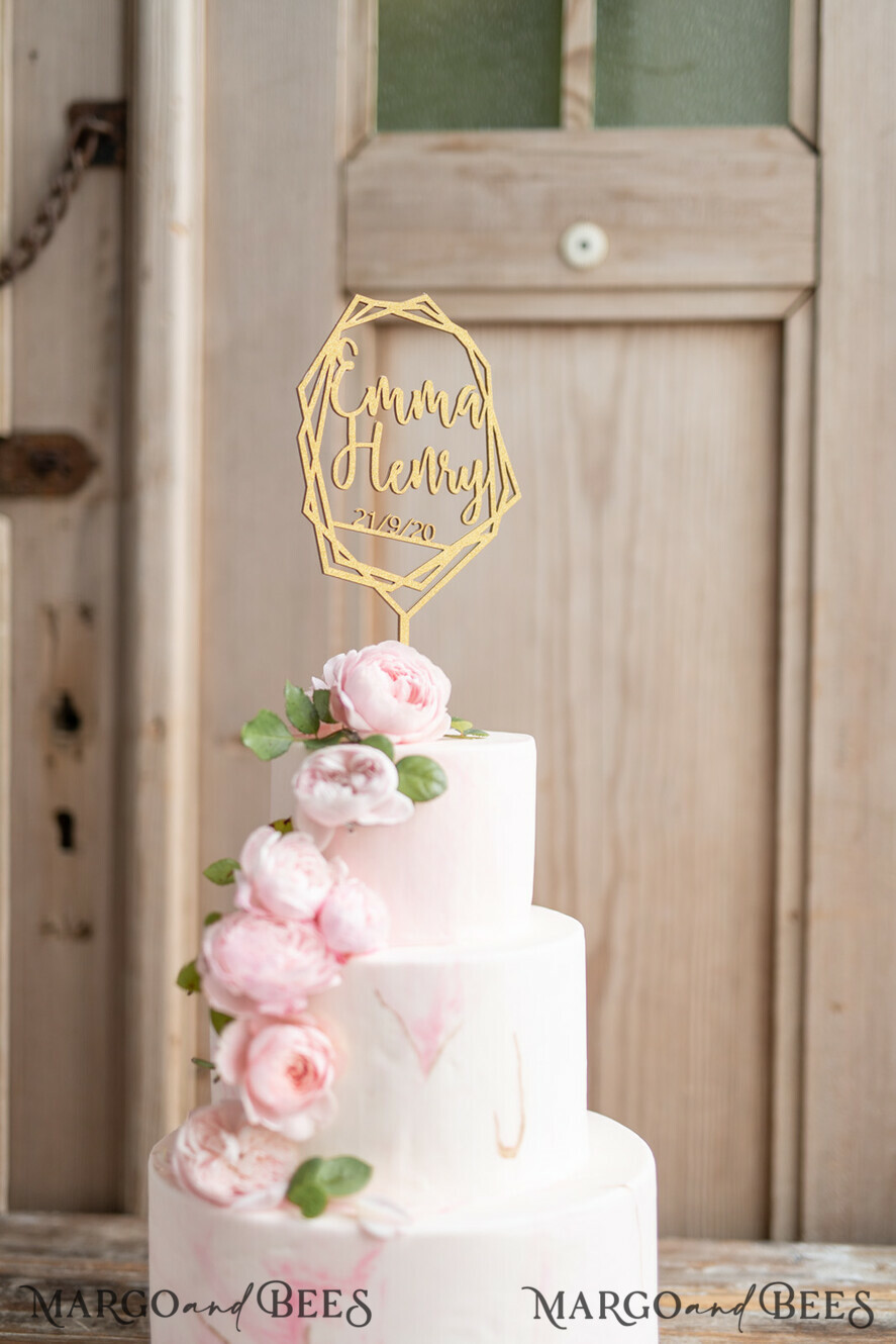 CAKE TOPPER gold topper, gold cake topper