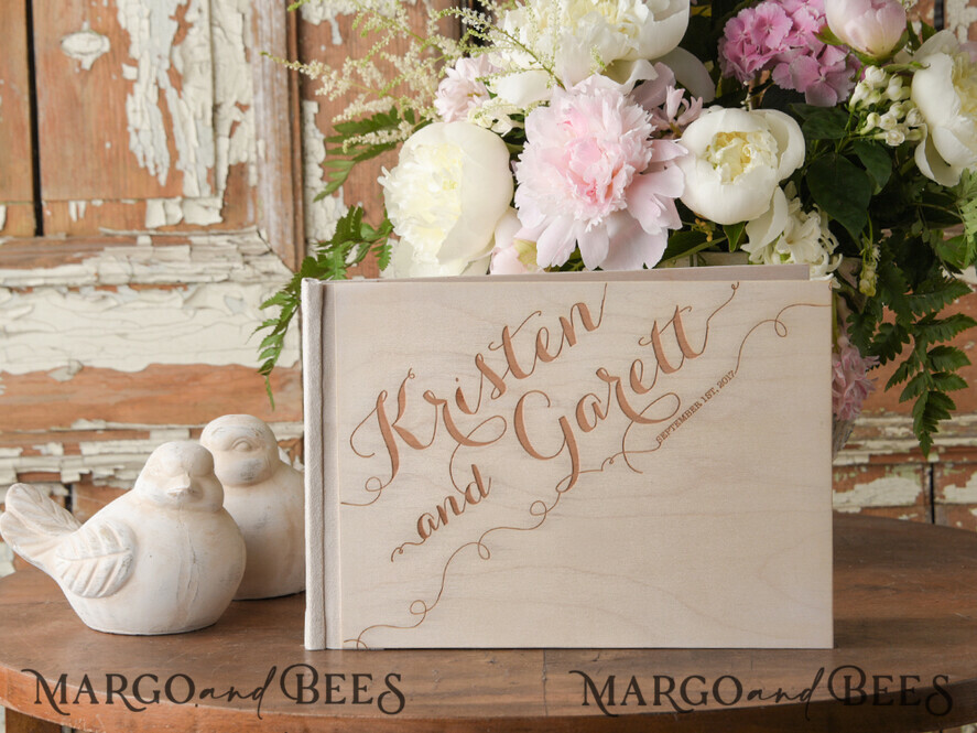 WEDDING GUEST BOOKS Rustic Wooden Engraved PhotoAlbum Rerto wedding guestbook, Boho Instant Photo Book Wooden Instax Wedding Photo Guestbook