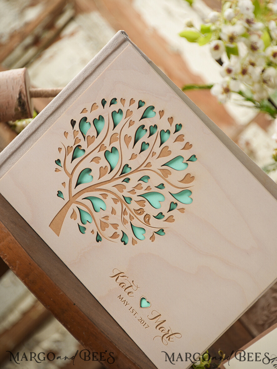 WEDDING GUEST BOOKS Rustic Wooden Engraved PhotoAlbum Custom Wedding Guestbook, Boho Instant Photo Book Wooden Instax Wedding Photo Guestbook