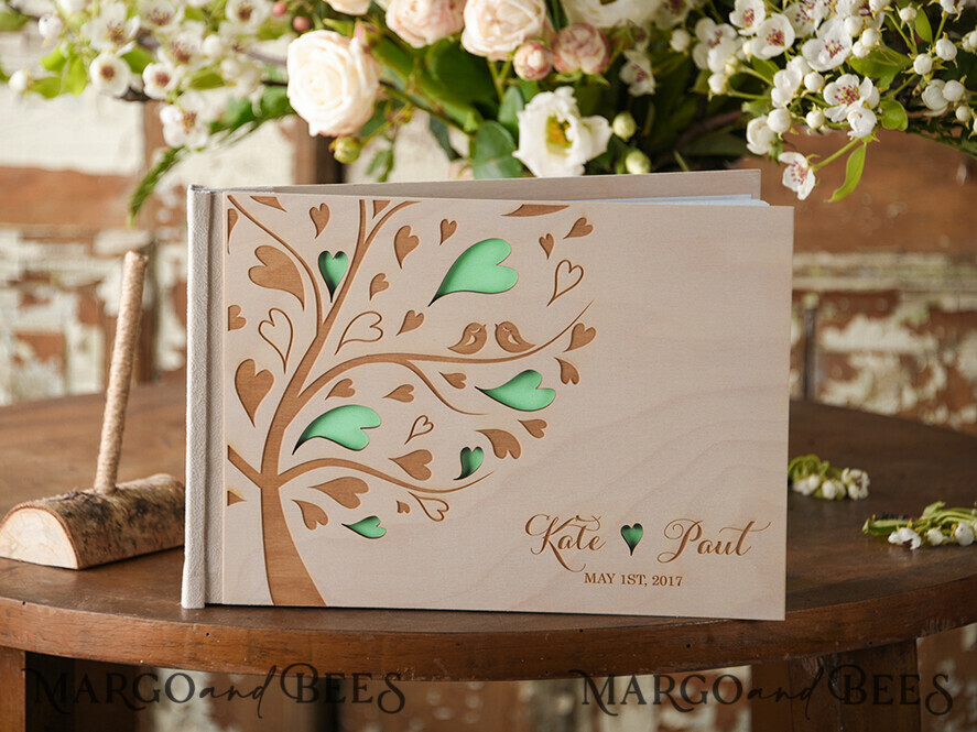 WEDDING GUEST BOOKS Rustic Wooden Engraved PhotoAlbum Preonalised wedding Guestbook, Boho Instant Photo Book Wooden Instax Wedding Photo Guestbook