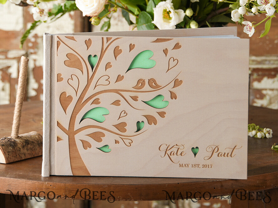 WEDDING GUEST BOOKS Rustic Wooden Engraved PhotoAlbum Preonalised wedding Guestbook, Boho Instant Photo Book Wooden Instax Wedding Photo Guestbook