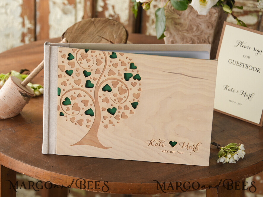 WEDDING GUEST BOOKS Rustic Wooden Engraved PhotoAlbum Wedding guestbook for polaroids, Boho Instant Photo Book Wooden Instax Wedding Photo Guestbook