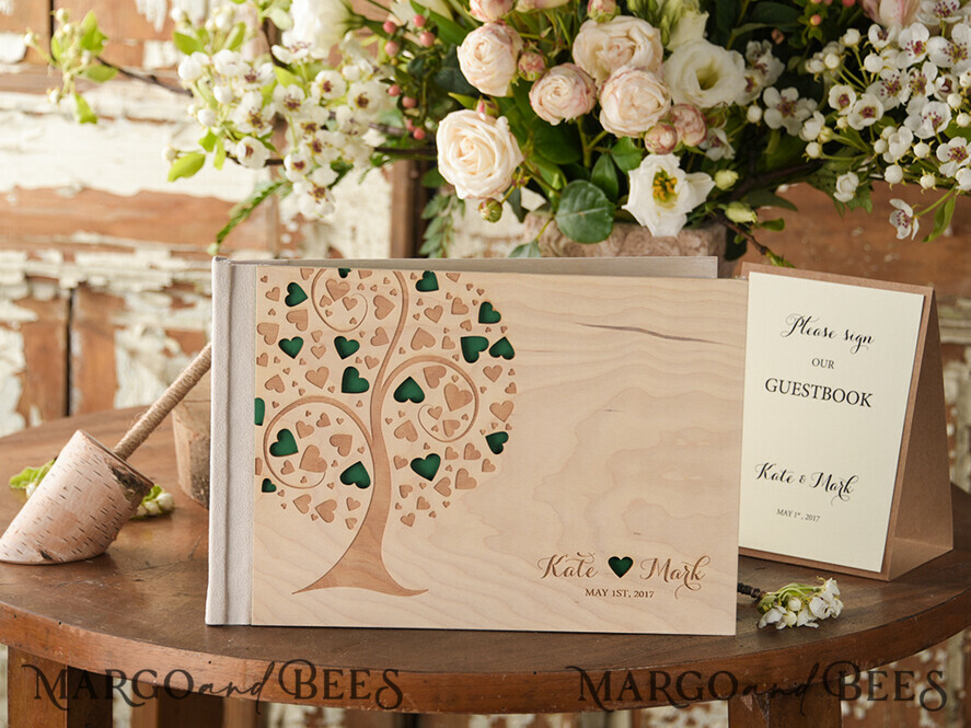 WEDDING GUEST BOOKS Rustic Wooden Engraved PhotoAlbum Wedding guestbook for polaroids, Boho Instant Photo Book Wooden Instax Wedding Photo Guestbook