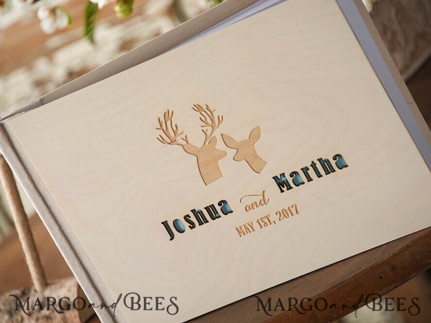 WEDDING GUEST BOOKS Rustic Wooden Engraved PhotoAlbum Presonalised Wedding Guest Book, Boho Instant Photo Book Wooden Instax Wedding Photo Guestbook