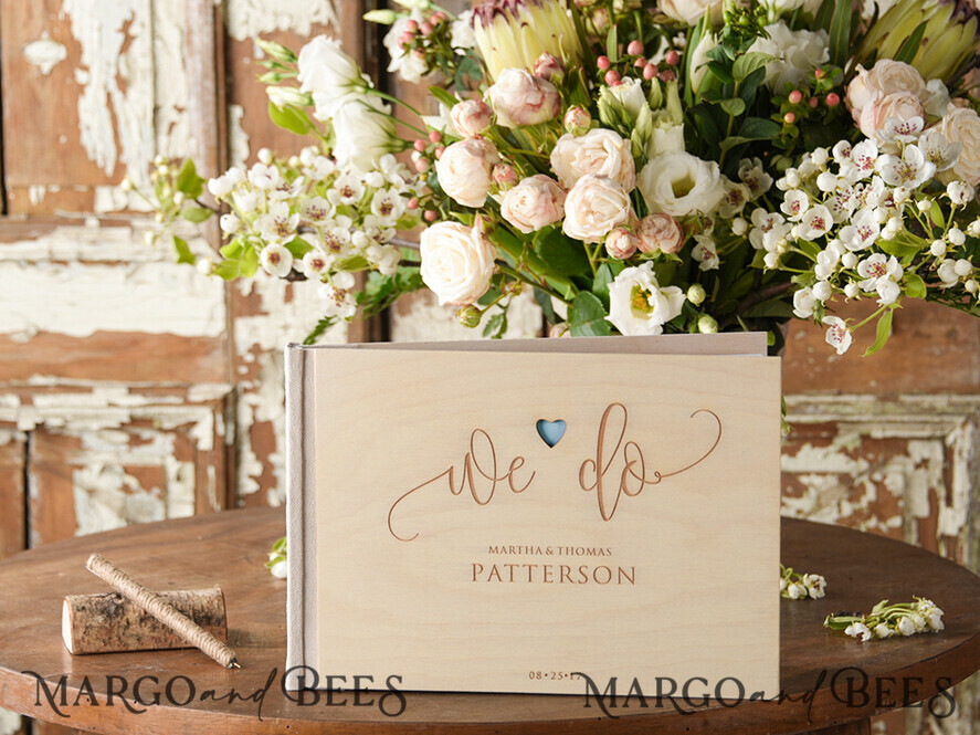 WEDDING GUEST BOOKS Rustic Wooden Engraved PhotoAlbum Preonalised wedding Guestbook, Rustic Instant Photo Book Wood Wedding Photo Guestbook