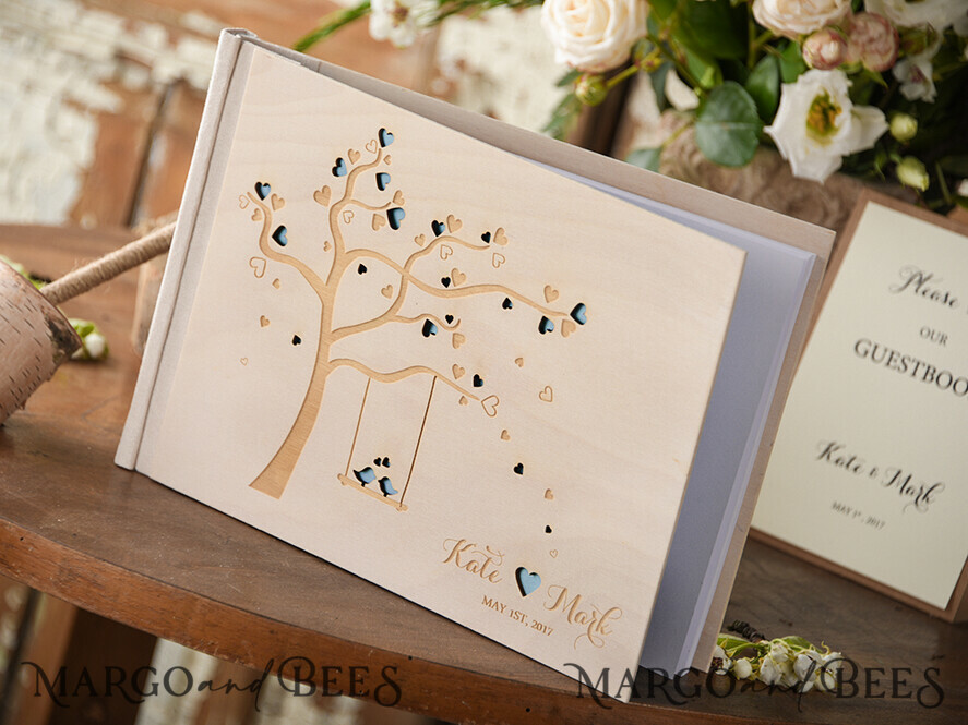 WEDDING GUEST BOOKS Rustic Wooden Engraved PhotoAlbum Presonalised Wedding Guest Book, Boho Instax Wedding Book Wooden Instax Photo Booth Album